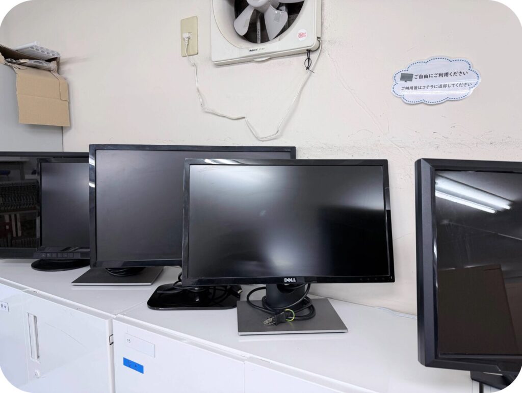 貸し出しモニターございます。